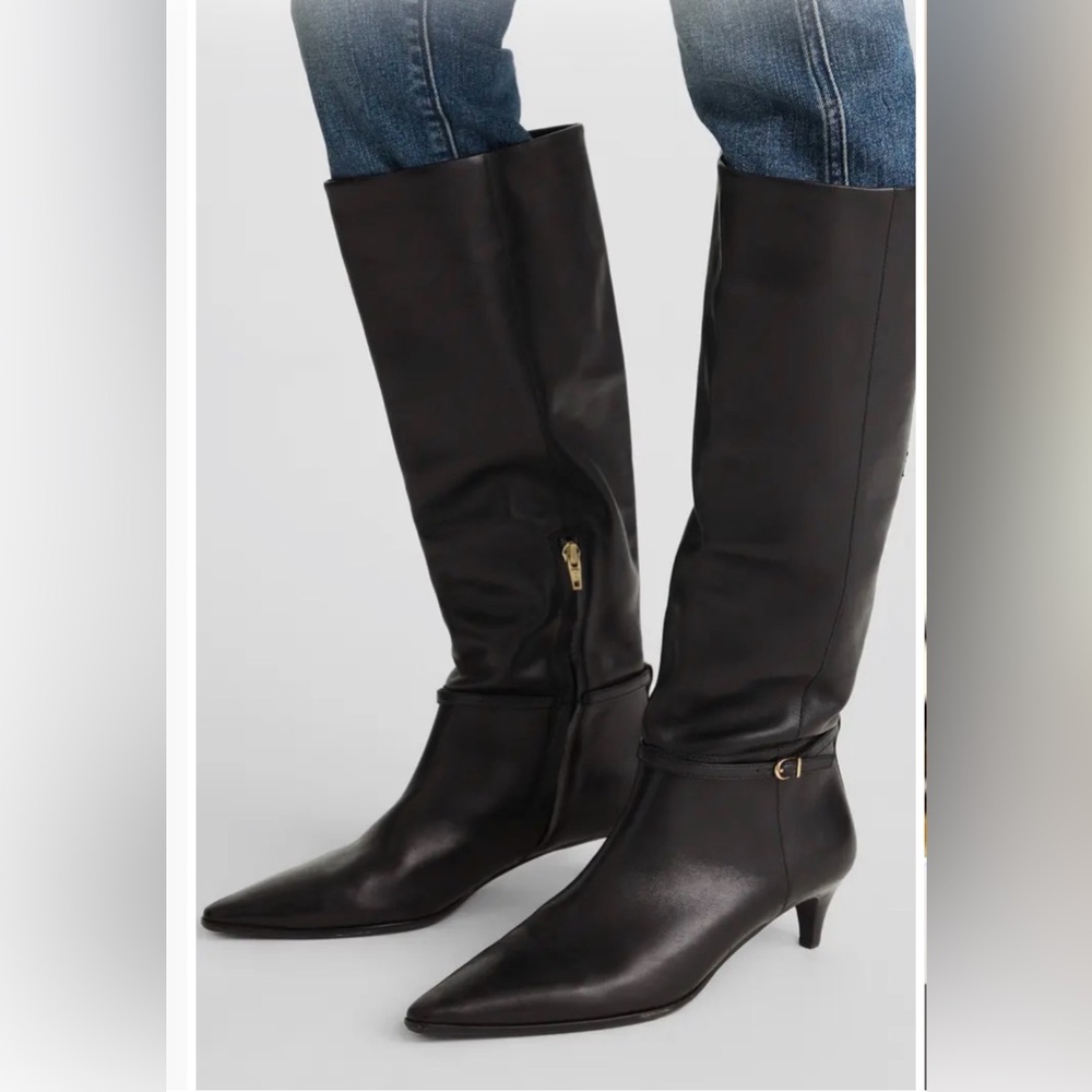 MADEWELL SIZE 9 The Emilie Knee High Black Leather Boot $328